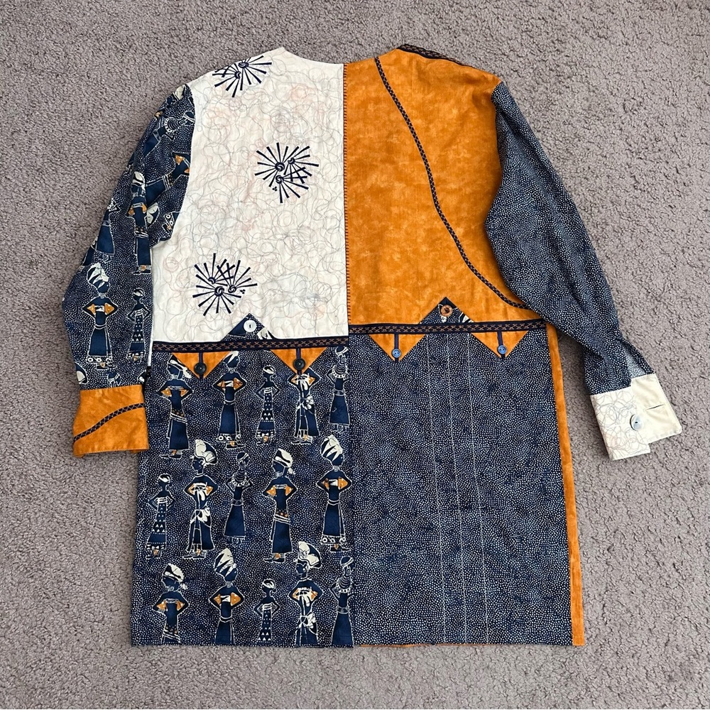 Patchwork Tunic Open Front Blazer - image 16